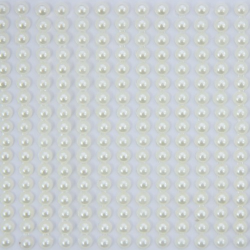 Halbperlen-Bordüren, selbstklebend, Ø5mm, 9cm, perlmutt, 41Stk