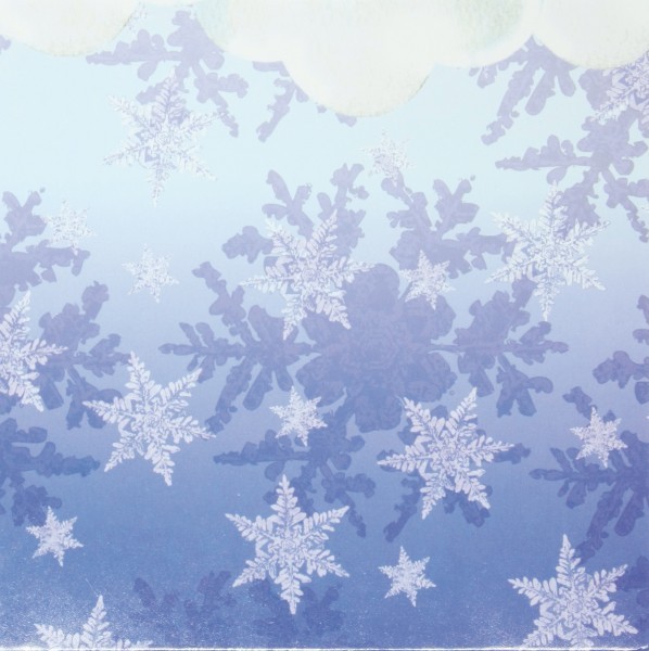 Motiv-Doppelgrußkarte Eiskristalle + Umschlag, 16x16 cm, 10 Stück