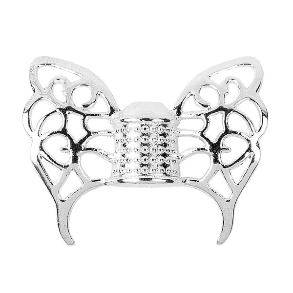Schmetterlingsflügel, Design 1, 2,3cm x 1,7cm, silber, 15 Stück