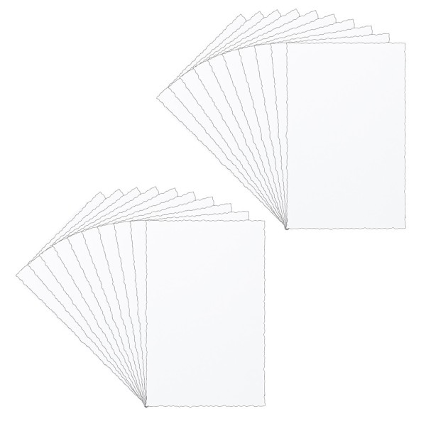 Transparentpapier-Aufleger, mit Büttenrand, 9cm x 14cm, 130 g/m², weiß, 20 Bogen