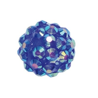 Kristall-Perlen, Ø14 mm, 10 Stück, blau-irisierend
