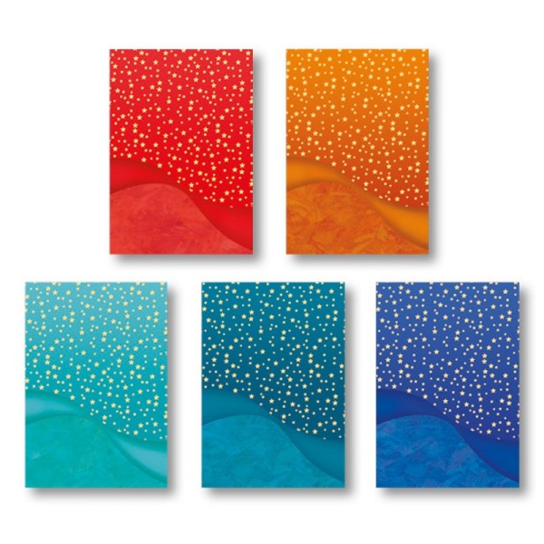 Motiv-Grußkarten, Schwung "Sternenhimmel", B6, inkl. Umschläge, 10 Stück
