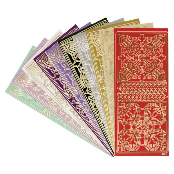 10er Sticker Set, Hintergrund-Ornamentik & Bordüren