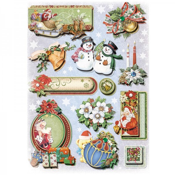 3-D Stickerbogen, Weihnachten 2, 19 x 26 cm