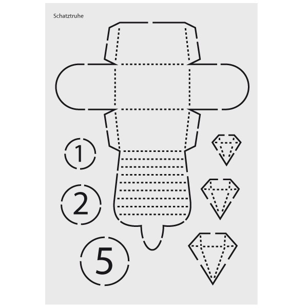 Design-Schablone Nr. 5 "Schatztruhe", DIN A4