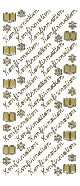 Sticker, Schrift, Konfirmation, gold