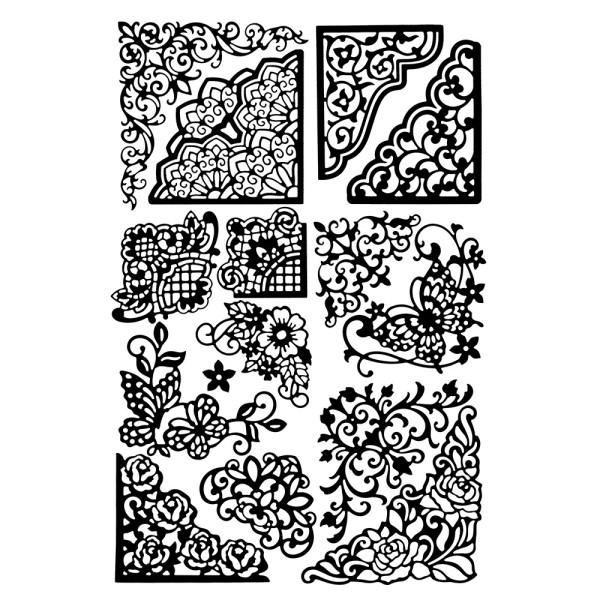 Stanzschablonen, Ornamentale Zierecken, 15 Stück