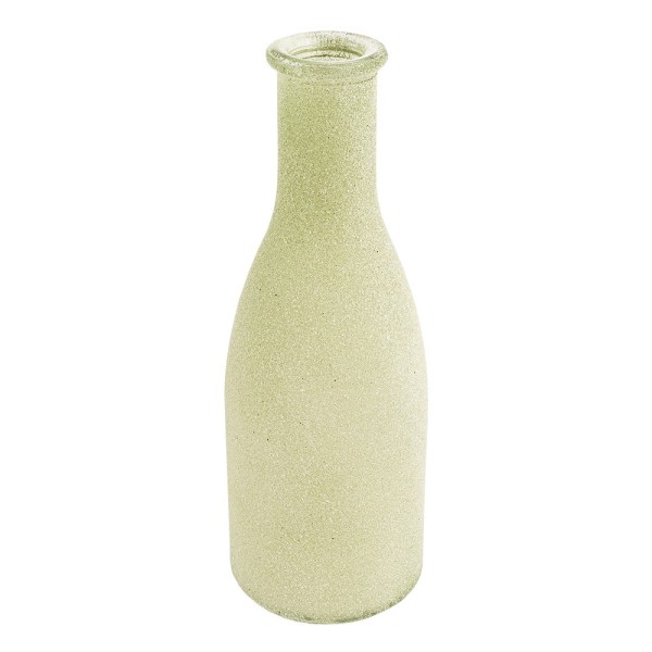 Deko-Flasche, Ø 6cm, 18cm, gefrostet grün