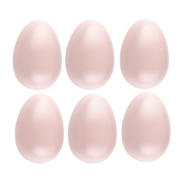 Deko-Eier, Ø 4,5cm, 6cm hoch, pastellrosa, 6 Stück