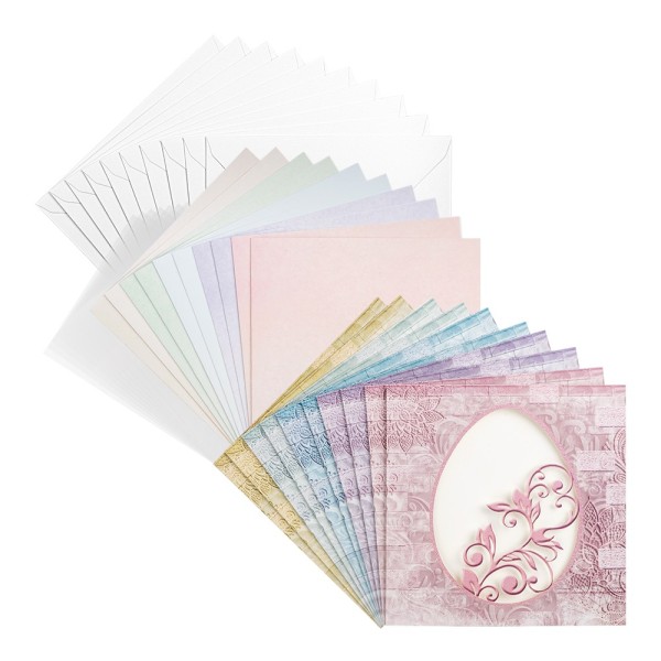 Sichtfolien-Grußkarten, Ei, 16cm x 16cm, inkl. Einleger & Sichtfolien & Umschläge, 40-teil