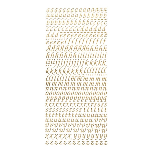 Sticker, Alphabet 1 Kleinbuchstaben, Perlmuttfolie, gold