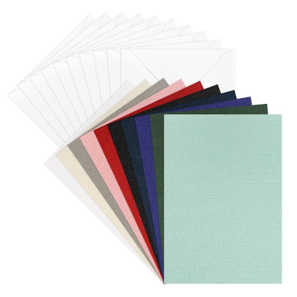 Grußkarten & Umschläge, Textur 5, 11,5cm x 16,5cm, 10 Farben, 20-teilig