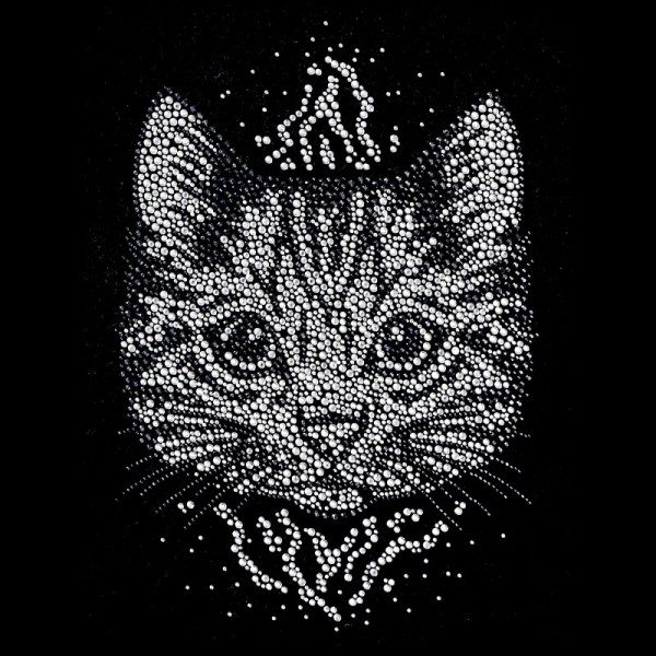 Bügelstrass-Design, DIN A4, mehrfarbig, Katze