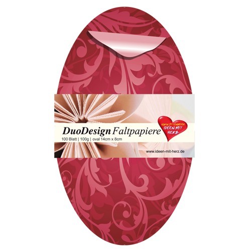 DuoDesign Faltpapier, oval, 14 x 8 cm, 100 Blatt, fuchsia
