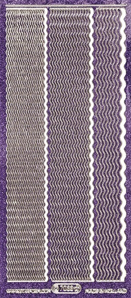 Microglitter-Sticker, Wellen-Linien, 3 Breiten, violett