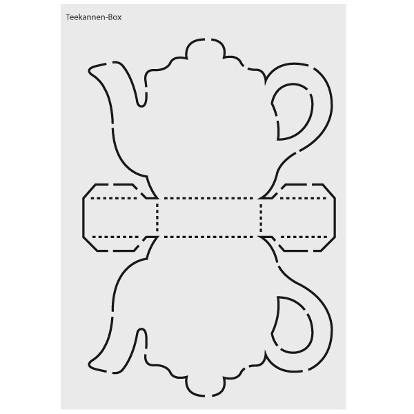 Design-Schablone Nr. 8 "Teekannen-Box", DIN A4