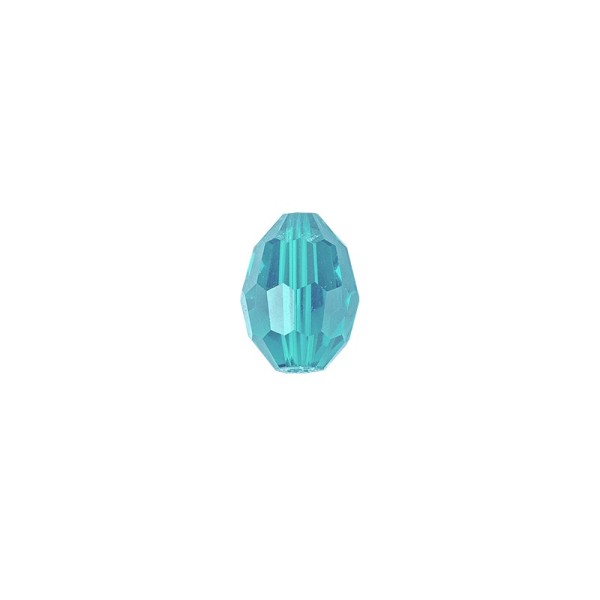 Perlen, Ovale, facettiert, 0,8cm x 1,1cm, türkisblau, 20 Stück
