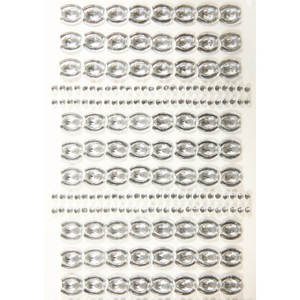 Ornament-Glitzerstein-Bordüren, selbstklebend, Design 3, klar