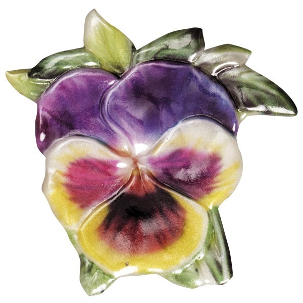 Wachsornament Blütenpracht 1, farbig, geprägt, 7cm