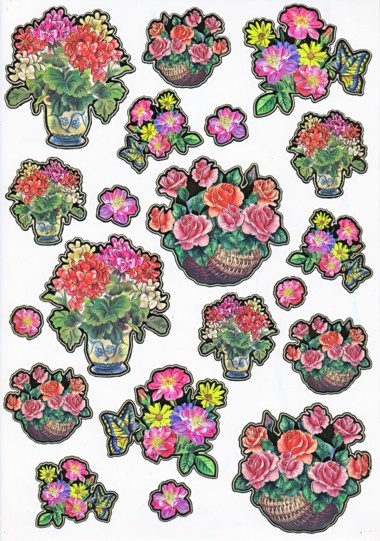 Ultra Gloss Sticker Bogen, Margeritten & Rosen