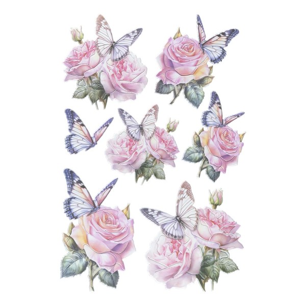 3-D Relief-Sticker, Schmetterlinge & Blumen 2, Design 2, verschiedene Größen, selbstklebend