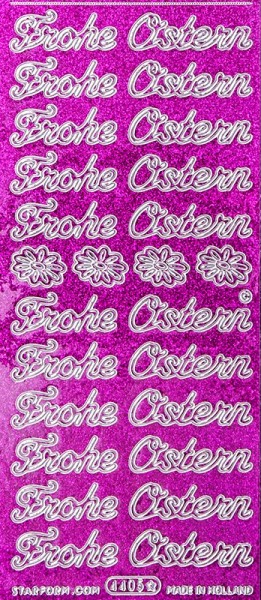 Microglitter-Sticker, "Frohe Ostern", pink