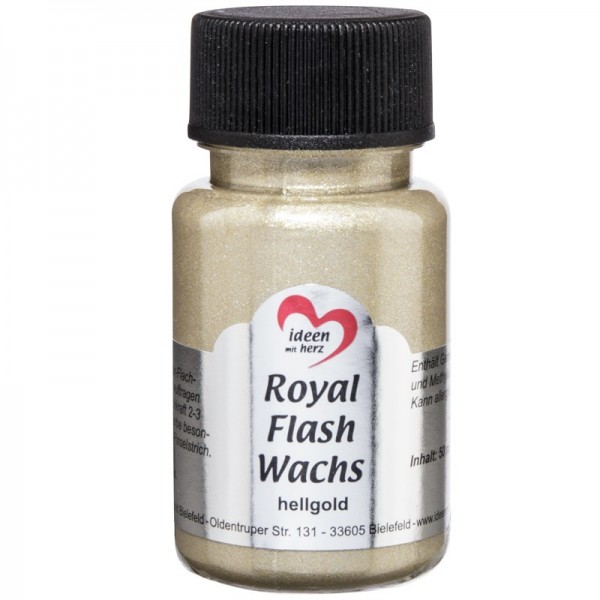 Royal Flash Wachs, Glitzer-Metallic-Farbe, 50 ml, hellgold
