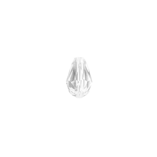 Perlen, Tropfen, facettiert, 1cm x 1,4cm, transparent, 15 Stück