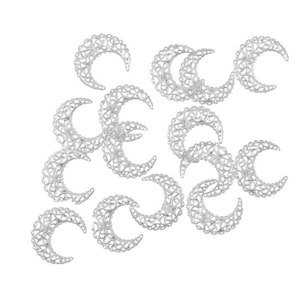 Metall-Ornamente, Design 24, 4,3cm x 3,8cm, silber, 15 Stück