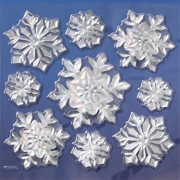 Spiegel-Relief-Sticker, Winter 4, irisierend, 17,5 x 17,5 cm