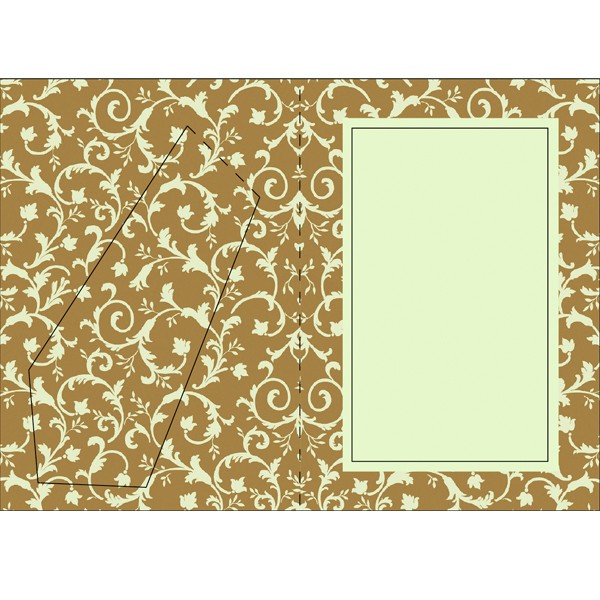 Bilderrahmen-Karte, Blütenornamentik I, B6, beige/braun