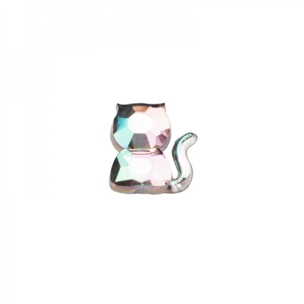 Glitzersteine, Kätzchen, 8 mm, 50 Stück, klar-irisierend