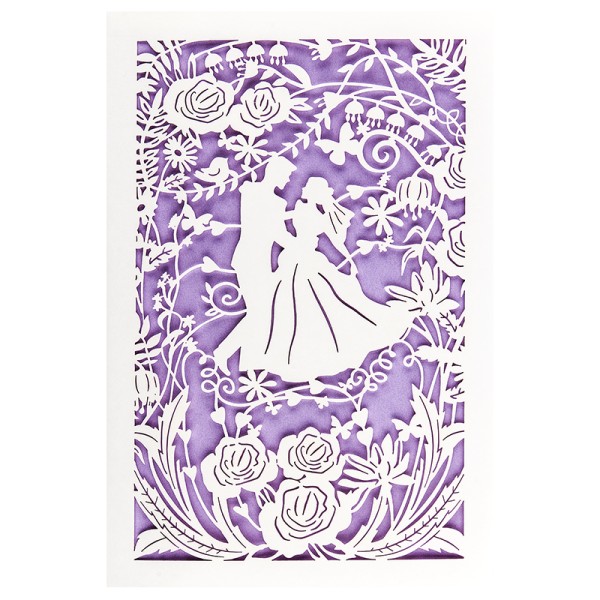Laser-Grußkarte "Hochzeit", 12cm x 18cm, mit Einleger & Umschlag