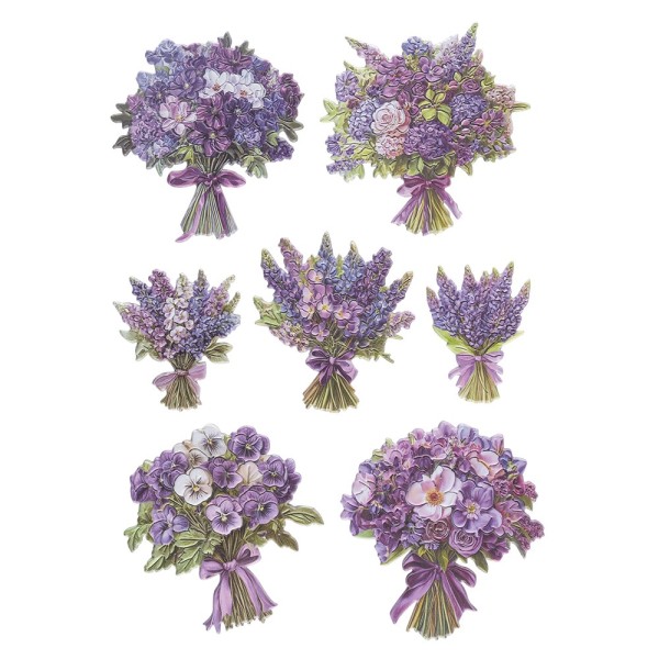 3-D Relief-Sticker, Blumensträuße 2, verschiedene Größen, selbstklebend