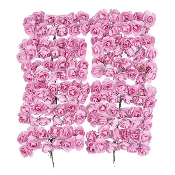 Deko-Blüten, Rosen 2, Ø 2cm, rosa, 144 Stück