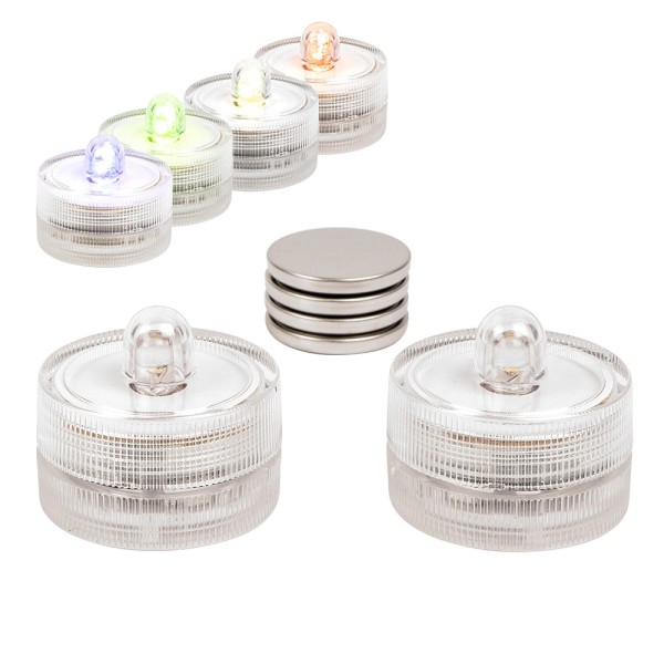 LED-Leuchten, mit Farbwechsel, wasserfest, Ø 3cm, 2 Stück