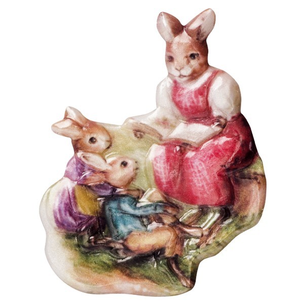Wachsornament Osterhasen-Schule, farbig, geprägt, 6-7cm