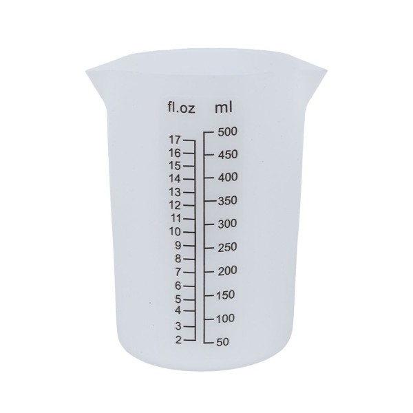 Messbecher, Silikon, 500ml, versch. Maßeinheiten, weiß-transluzent, lebensmittelecht