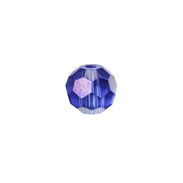 Glas-Perlen, transparent, Ø6 mm, 20 Stück, saphir-irisierend