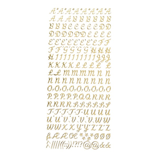 Sticker Alphabet 4, Großbuchstaben, Spiegelfolie, gold
