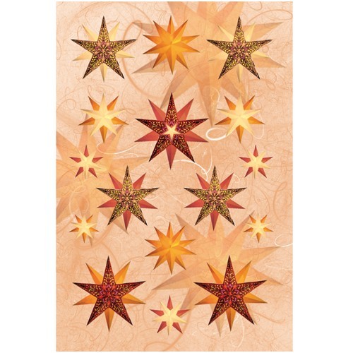 3-D Stickerbogen, Sterne 1, 12,5 x 18,5 cm