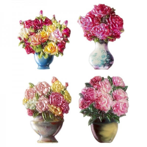 Wachsornamente, Blumenvasen 1, 4 Stück