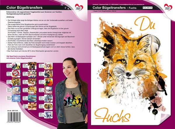 Color Buegel Transfer DIN A4 Cani 2 Tessile come T Shirts Tasche