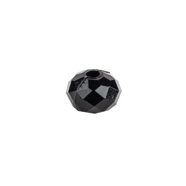 Perlen, Rondell facettiert, 0,4cm x 0,6cm, schwarz, 850 Stück