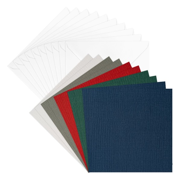 Grußkarten & Umschläge, Textur 6, 16cm x 16cm, 5 Farben, Farbsortierung 2, 20-teilig