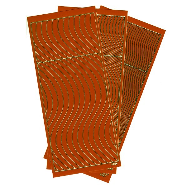 Sticker, Schwung-Linien, 3 Bogen, caramel