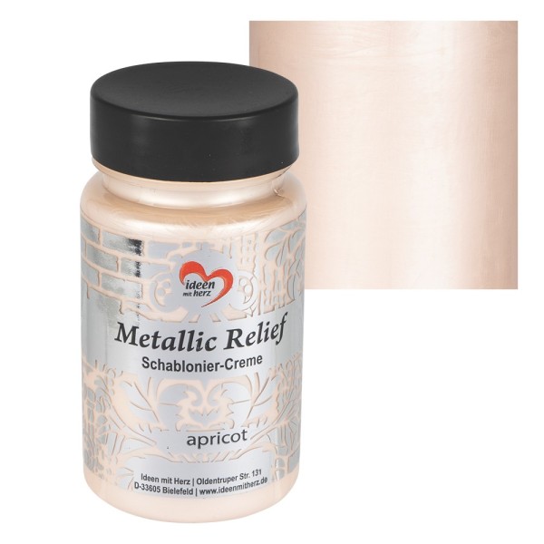 Metallic Relief, Schablonier-Creme, apricot, 90ml