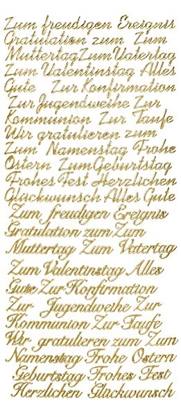 Sticker, Grüße, gold