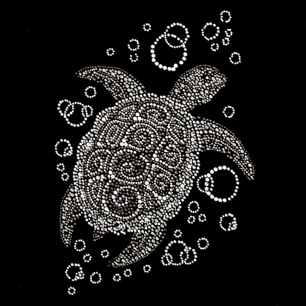 Bügelstrass-Design, DIN A4, mehrfarbig, Schildkröte