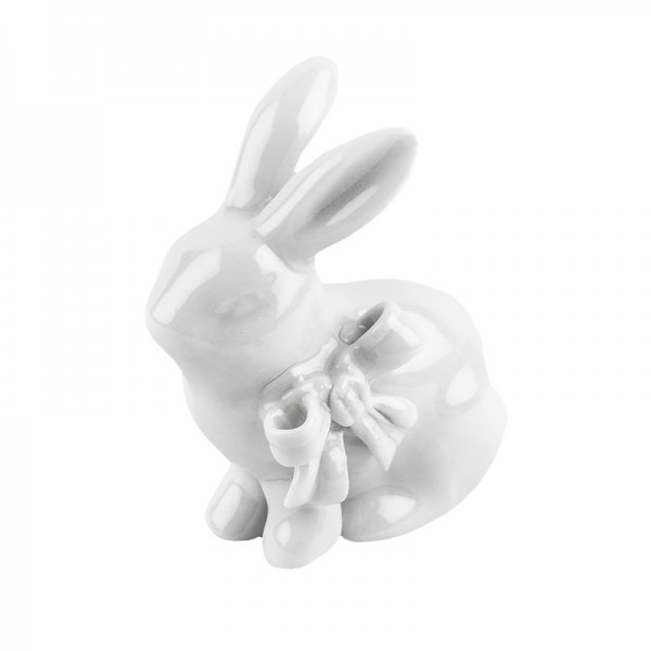 Deko-Hase, Porzellan, Design 2, weiß